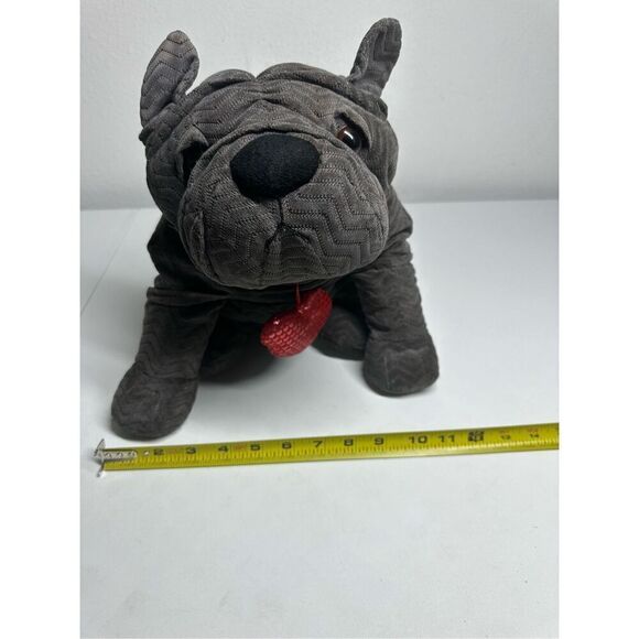 Hug & Luv Gray Bull dog with heart collar Plush Toy Stuffed Animal 11” See Notes - Picture 9 of 9
